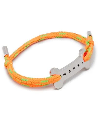 Marni Bracelet à plaque logo - Orange