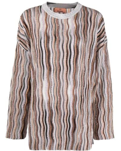 Missoni Lurex-detail Drop-shoulder Sweater - Grey