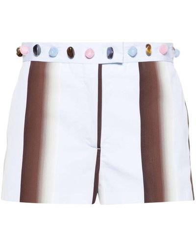 MSGM Gemstone-detail Mini Shorts - White
