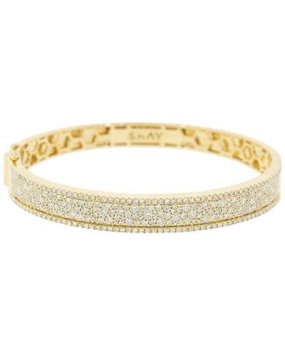 SHAY Bracelet Nameplate en or 18ct orné de diamants - Métallisé