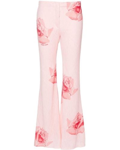 KENZO Ausgestellte Hose mit Rosen-Print - Pink