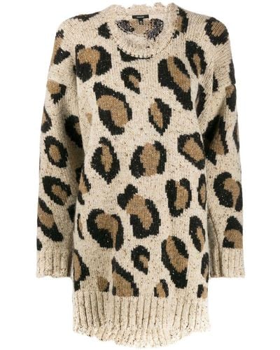 R13 Pullover mit Leoparden-Print - Weiß