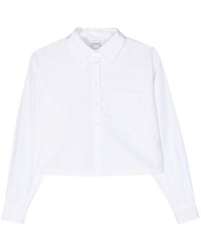 Aspesi Cropped Cotton Shirt - White