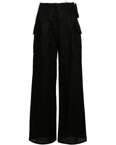 MANURI Pimmy 2.4 Linen Trousers - Black