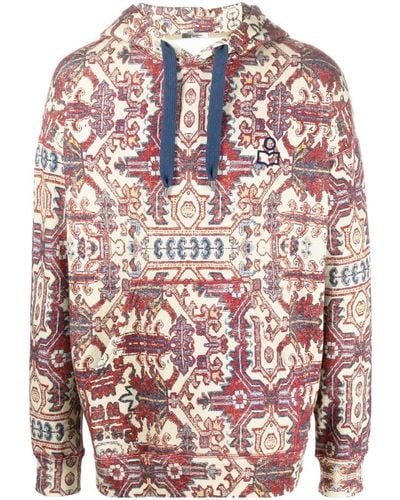 Isabel Marant Abstract-pattern Cotton-blend Hoodie - Pink