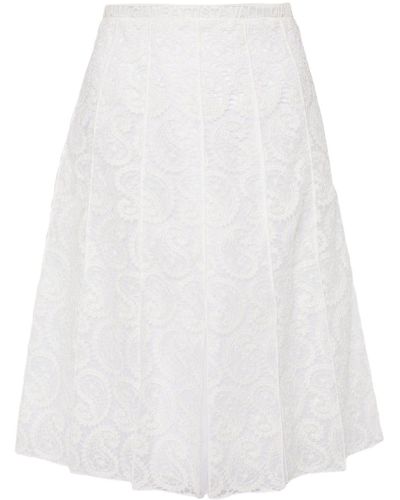 Giambattista Valli Pleated lace skirt - Bianco
