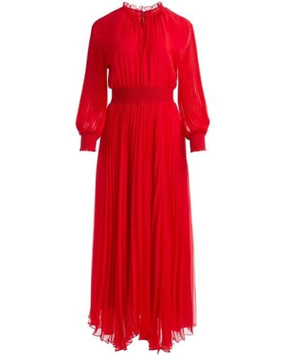 Alice + Olivia Vernia Pleated Midi Dress - Red