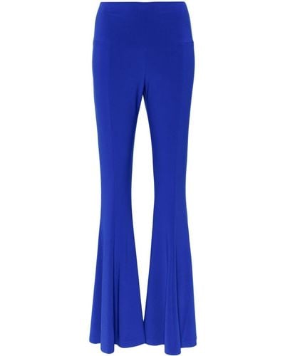 Norma Kamali Fishtail High-waisted Trousers - Blue