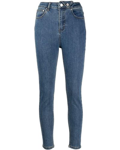 B+ AB Jeans skinny a vita bassa - Blu