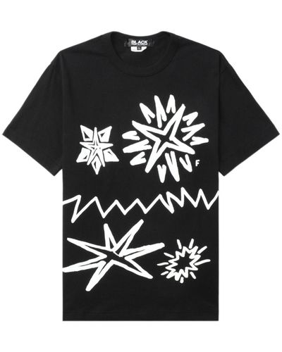 COMME DES GARÇON BLACK T-shirt Met Print - Zwart