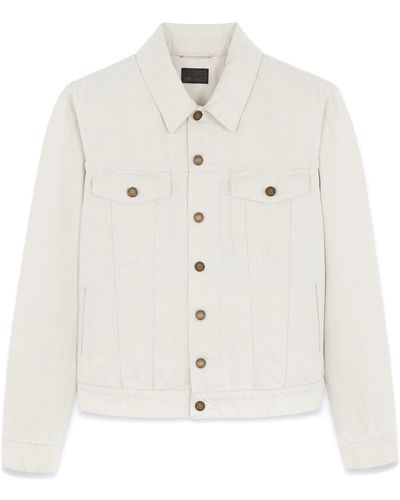 Saint Laurent Denim Button Up Jacket - White