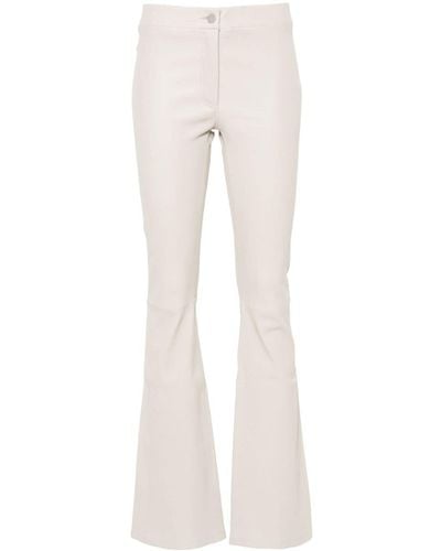 Arma High-waist Leather Trousers - Natural