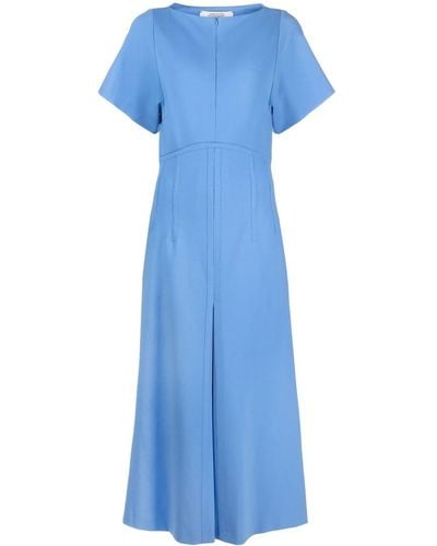 Dorothee Schumacher Half-zip Short-sleeve Maxi Dress - Blue