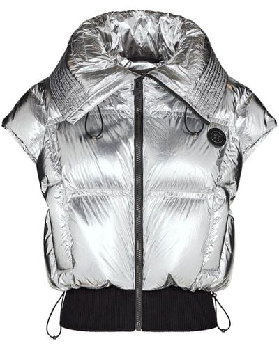 Perfect Moment Sierra Quilted Metallic Down Gilet - Gray
