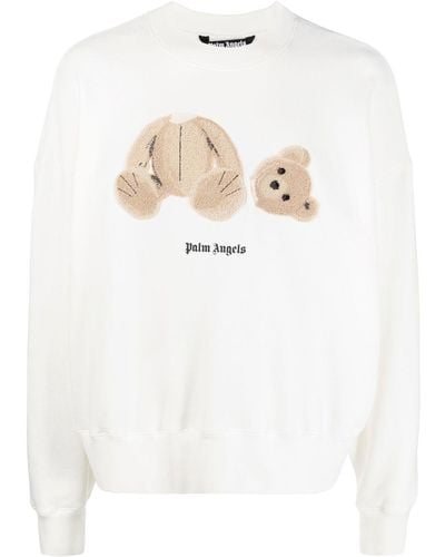 Palm Angels Bear-Print Sweatshirt - White