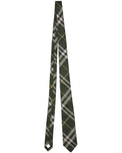 Burberry Nova Check Silk Tie - Green