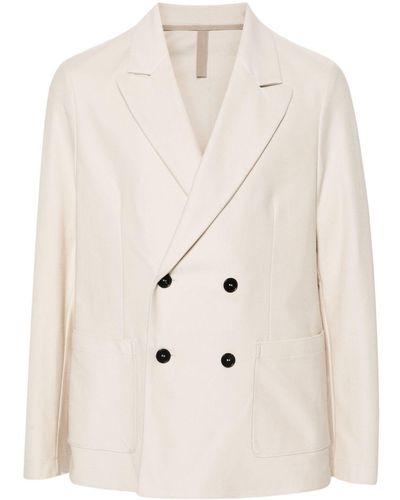 Harris Wharf London Double-breasted Twill Blazer - Natural