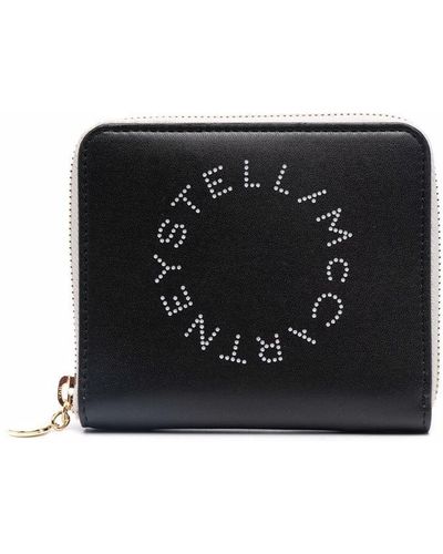 Stella McCartney Portefeuille zippé à logo Stella - Noir