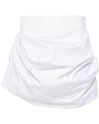 Magda Butrym Draped Cotton Mini Skirt - Wit