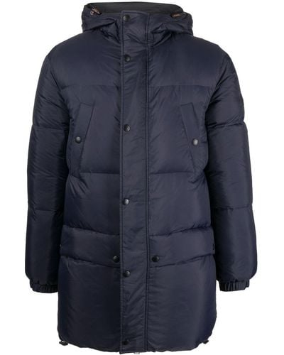 Yves Salomon Hooded Feather-down Padded Jacket - Blue