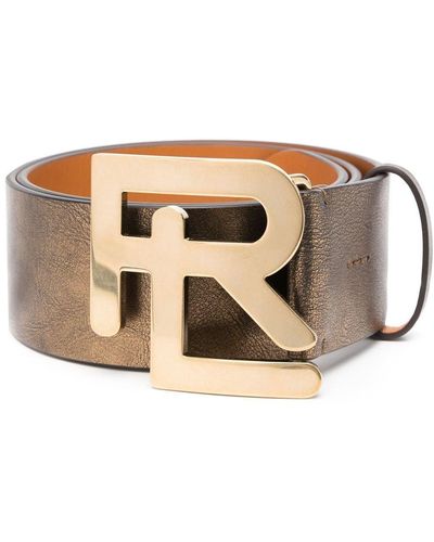 Ralph Lauren Collection Cinturón con hebilla del logo - Marrón