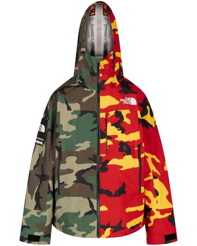 Supreme X The North Face Camouflage-pattern Shell Jacket - Red