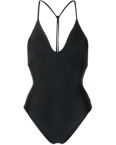JADE Swim V-neck Backless Swimsuit - Black