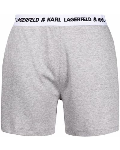 Karl Lagerfeld ロゴ パジャマショートパンツ - グレー