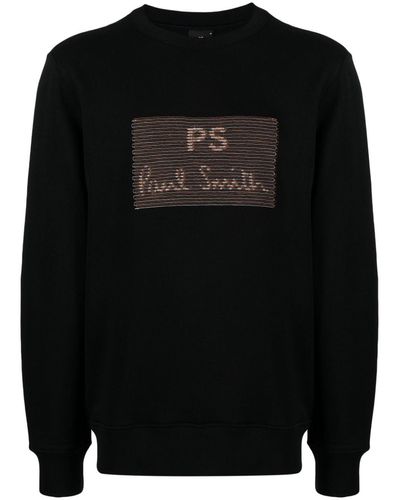 PS by Paul Smith Logo-embroidered Cotton Sweatshirt - Black