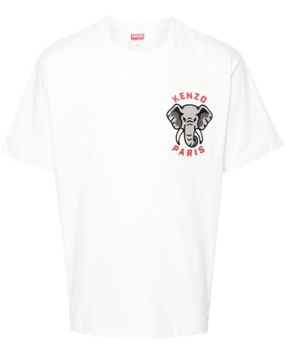 KENZO T-shirt Elephant en coton - Blanc