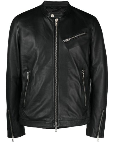 S.w.o.r.d 6.6.44 Zip-up Leather Jacket - Black