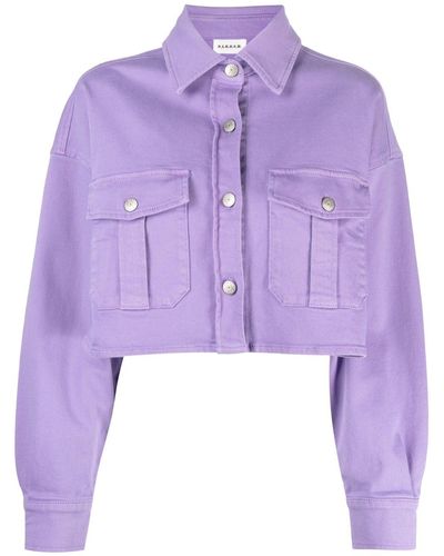 P.A.R.O.S.H. Cropped Cotton Jacket - Purple