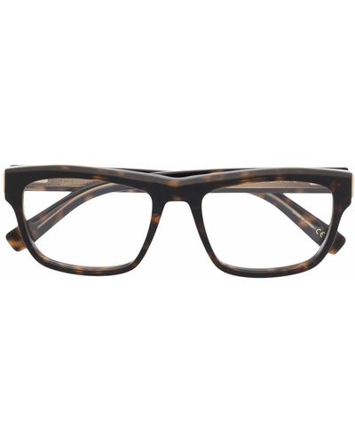 Dunhill Eckige Brille in Schildpattoptik - Schwarz