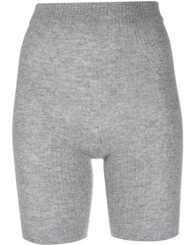 Laneus High-waisted Cashmere Cycle Shorts - Grey