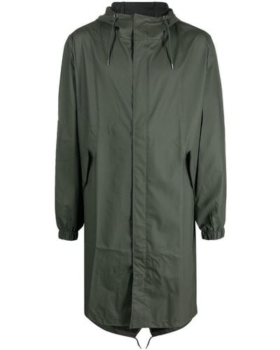 Rains Drawstring Hooded Raincoat - Green