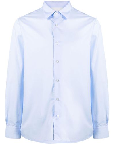 Officine Generale Straight-cut Cotton Shirt - Blue