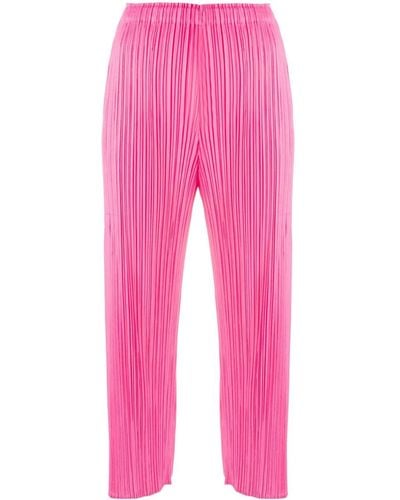 Pleats Please Issey Miyake Mc July Pleated Cropped Trousers - Pink