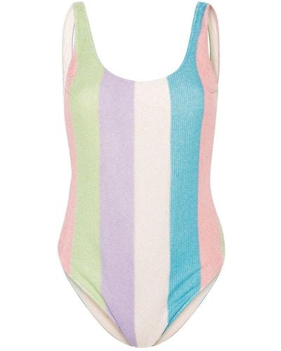 Mc2 Saint Barth Striped Knitted Swimsuit - Blue