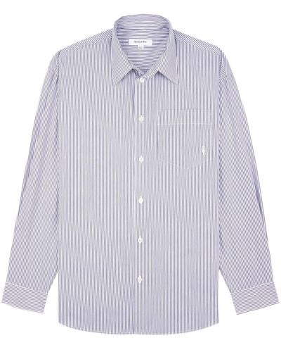 Sporty & Rich Logo-embroidered Striped Shirt - Purple