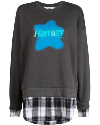 B+ AB Fantasy Layered Jersey Sweatshirt - Gray