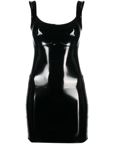 Atu Body Couture Patent Faux-leather Minidress - Black