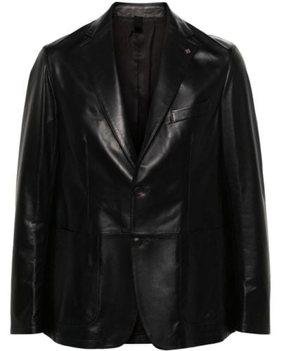 Tagliatore Carson leather jacket - Schwarz