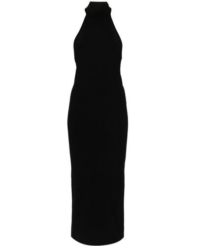 Khaite The Suzanne Ribbed Midi Dress - Black