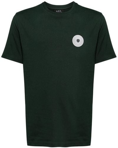 A.P.C. T-Shirt mit Logo-Print - Grün