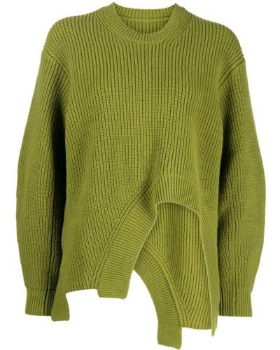 JNBY Asymmetric Wool Jumper - Green