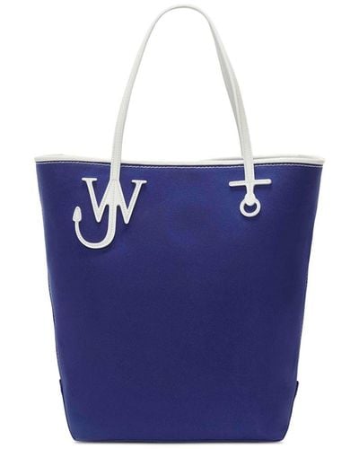 JW Anderson Tall Anchor Canvas Tote Bag - Blue
