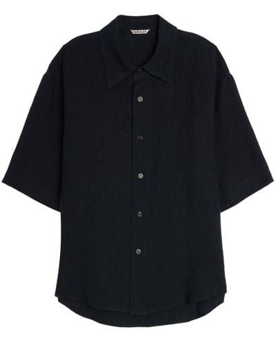 AURALEE Half-sleeve Silk Shirt - Black