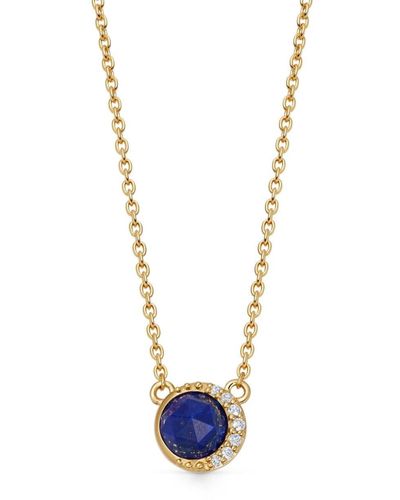 Astley Clarke Collar Gold Luna con colgante de gema - Blanco