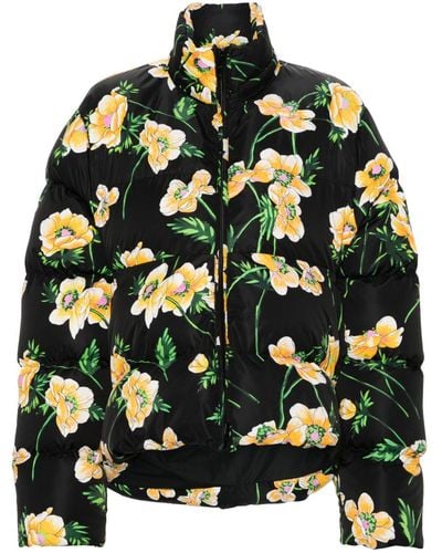 Balenciaga Floral-print Puffer Jacket - Black