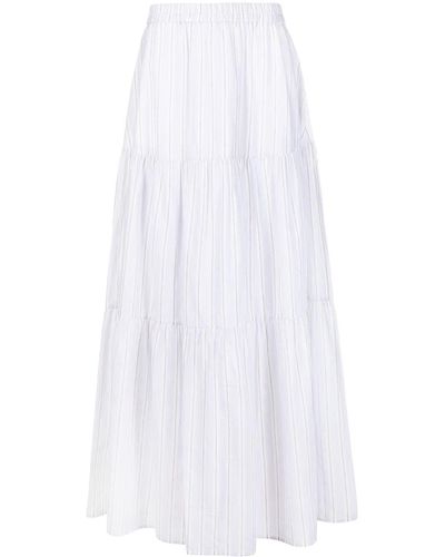 Fabiana Filippi Tiered Stripe Print Skirt - Grey